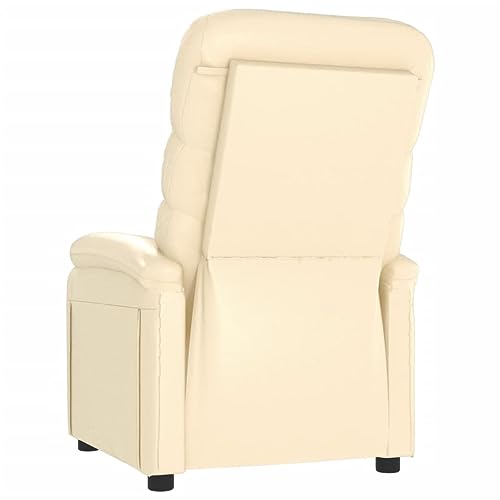 vidaXL Recliner Chair, Armchair with Adjustable Backrest and Footrest, Single Sofa Chair for Living Room Bedroom, Chaise Lounge, Cream Faux Leather