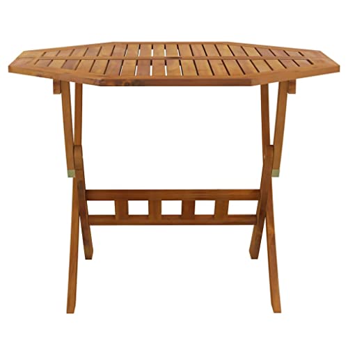 vidaXL Solid Wood Acacia Folding Garden Table Outdoor Furniture Camping Patio Backyard Terrace Dining Table Wooden Foldable Picnic Table