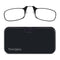 ThinOptics Universal Pod Case + Rectangular Reading Glasses, Black Frames, Black Case, 44 mm