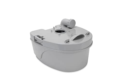 Camco Premium Travel Toilet | Features a 5.3-Gallon Detachable Holding Tank and is Designed for Camping, Hiking, Boating, RVing and More, Acrylonitrile Butadiene Styrene, White & Grey (41544)