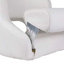 Leader Accessories Two Tone Captains Bucket Seat Boat Seat Premium Sports Flip Up Boat Seat (Model A - White)