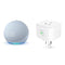 Echo Dot with Clock (5th Gen) Cloud Blue + meross Smart Plug with Energy Monitor