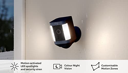 Introducing Ring Spotlight Cam Plus Battery by Amazon | 1080p HD Video, Two-Way Talk, Colour Night Vision, LED Spotlights, Siren, DIY installation