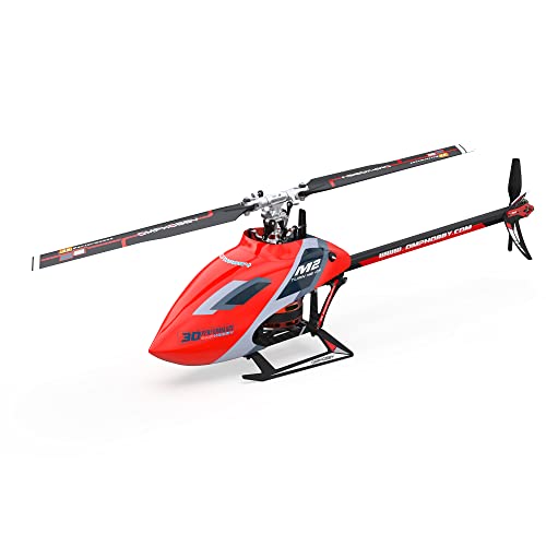 OMPHOBBY M2 EVO RC Helicopter for Adults Dual Brushless Motors Direct Drive 6CH RC Helicopter Remote Controlled Outdoor Superior 3D Remote Control Aeroplane Upgraded Mini Drone BNF (Red)