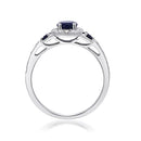 Gin & Grace Women's 14K White Gold Genuine Blue Sapphire Ring With Diamonds (Oval-Cut) Shaped (TW3319R-BS-10)