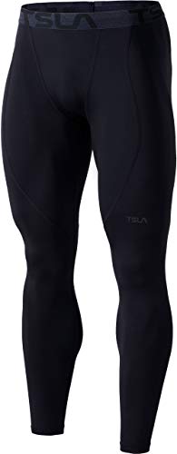 TSLA Men's Thermal Compression Pants, Athletic Sports Leggings & Running Tights, Wintergear Base Layer Bottoms YUP53-JPK_Medium
