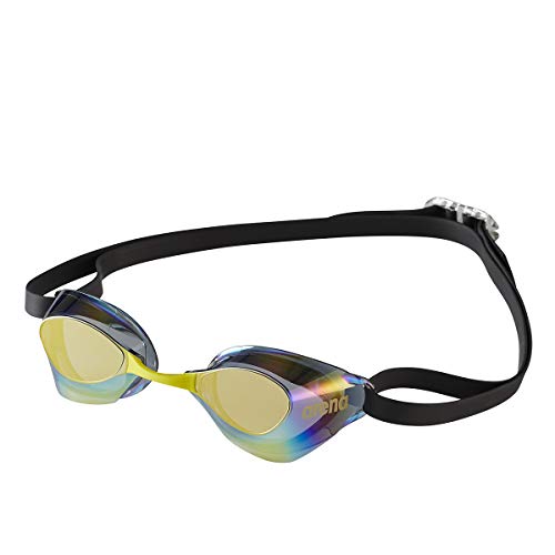 FINA Approval AGL-130M arena Swimming Goggles, Unisex, For Racing, Aqua Force Swift, Gray x Yellow x Smoke x Yellow, One Size Fits Most, Mirror Lens, No Cushioning