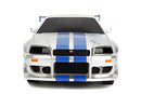 Jada Toys Fast & Furious 1:24 2002 Nissan GT-R R34 Remote Control Car RC with 2.4GHz, Toys for Kids and Adults (99371)