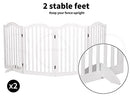 PaWz Wooden Pet Gate Dog Fence Safety Stair Barrier Security Door 4 Panels White