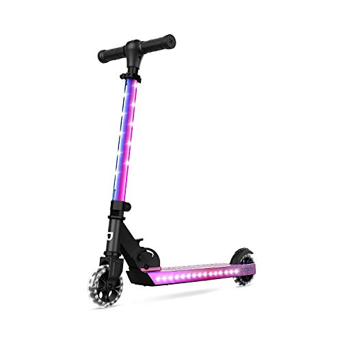 Jetson Jupiter Kick Scooter for Kids, LED Light-up Scooter, Adjustable Handlebar, Rear Brake, Lightweight Design, Iridescent