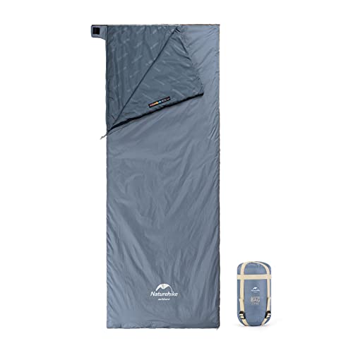 Naturehike Sleeping Bag – Envelope Lightweight Portable, Waterproof, Comfortable with Compression Sack - Great for 3 Season Traveling, Camping, Hiking, Outdoor Activities (XL-Shadow Blue)