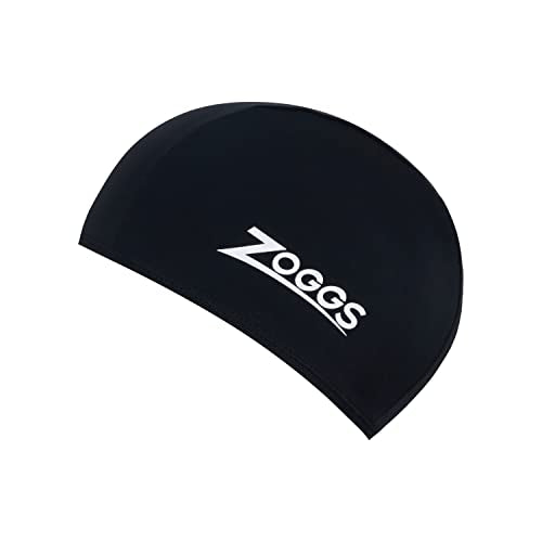 Zoggs Deluxe Stretch Fabric Swim Cap, Black