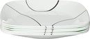 Corelle Vitrelle 6-Piece Salad Plates Set, Triple Layer Glass and Chip Resistant, Lightweight Square 9-Inch Plates, Simple Lines