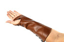 Windfulogo PU Leather Archery Arm Guard Hand Protector Brace Longbow Hunting Shooting Brown