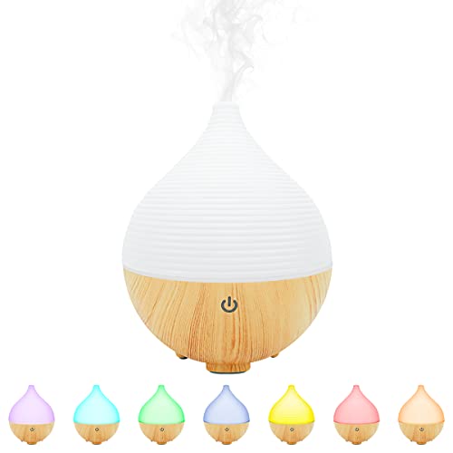 Essential Oil Cool Mist Diffuser, 160ml Mini Aromatherapy Home Diffuser 3 Mode with LED Light Up to 7 Hours Run time Quiet Humidifier USB 5V Powered/Auto-Off Function