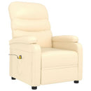 vidaXL Massage Chair, Recliner Chair with Adjustable Backrest and Footrest, Massage Office Chair with 6 Points, Armchair, Cream Faux Leather