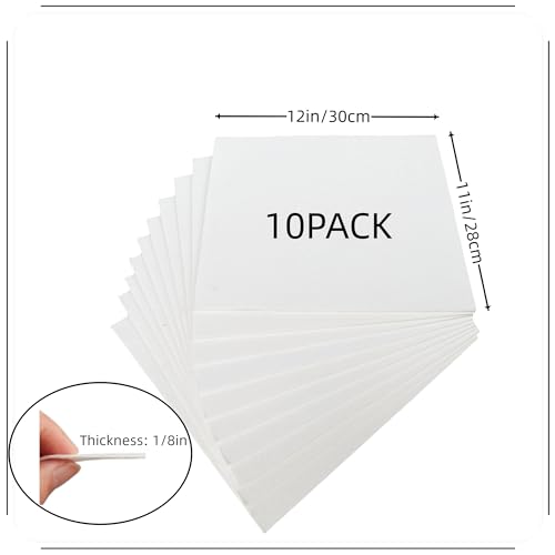 10 Pcs Ceramic Fiber Paper 1/8 x 11 x 12 Inches Insulation Gasket or Liner for Kiln High Temp Kiln Paper Microwave Ceramic Paper for DIY Stove Fireplace Glass Fusing Ceramic Paper 118mil