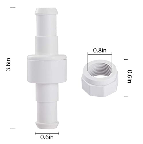 ATIE PoolSupplyTown 280 Hose Swivel and Hose Nut Kit Replace Polaris 280, 380, 180 Pool Cleaner Hose Swivel D20 and Hose Nut D15 (2 Pack)