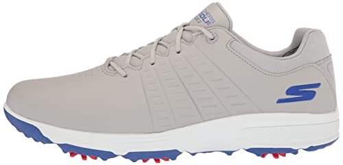 Skechers Men's Torque Waterproof Golf Shoe, Gray/Blue Sole, 10 US