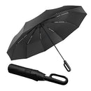 Extra Large Windproof Travel Folding Golf 54‘’ Umbrella Compact Automatic Open/Close,Sun/Rain,99 UV Protection,Lightweight Portable Parasol Outdoor,Perfect Carabiner Handle Design(Black)