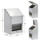 ZHEQOGZH Stainless Steel Hanging Chicken Feeder with Lid No Waste Weatherproof Metal Automatic Poultry Feeder Wall Mount Outdoor Chicken Coop Food Dispenser Feeder for Chickens Ducks (10Lbs)