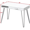 SHW Home Office Computer Hairpin Leg Desk with Drawer,White