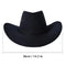 Mens Women Cowboy Hat Faux Felt Western Western Hat Outdoor Sun Protect Classic Sun Hat (Black)