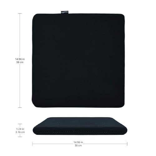Amazon Basics Memory Foam Seat Cushion - Black, Square