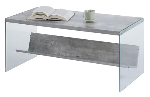 Convenience Concepts SoHo Coffee Table, Faux Birch/Glass