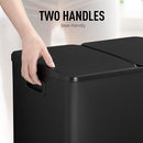 60L Pedal Rubbish Bin Dual Compartment Garbage Bin Recycling Bin Waste Stainless Steel Trash can Soft Closing Lid for Kitchen Office Black