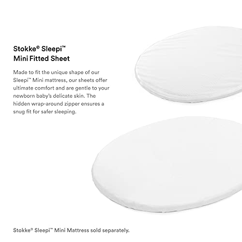 Stokke Sleepi Mini Fitted Sheet, White