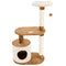 3-Tier Cat Tree - 2 Napping Perches, Kitten Condo, 2 Sisal Rope Scratching Posts, and Hanging Toy - Tower for Indoor Kitties by PETMAKER (Brown)