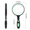 Large Magnifying Glass 5X Handheld Reading Magnifier for Seniors & Kids - 100MM 4INCHES Real Glass Magnifying Lens for Book Newspaper Reading, Insect and Hobby Observation, Classroom Science (Green)