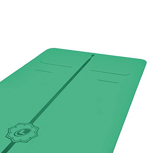 Liforme Evolve Yoga Mat – Free Yoga Bag Included - Patented Alignment System, Warrior-like Grip, Non-slip, Eco-friendly and Biodegradable, sweat-resistant, long, wide and 4.2mm thick mat for comfort - Green