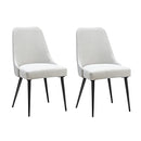 Ball & Cast Kitchen Chair Modern Upholstered Dining Chairs, Desk Chair Side Chair with Metal Legs, Ivory Set of 2