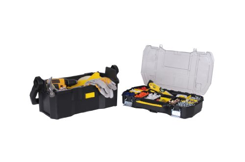 STANLEY Toolbox Tote Plus Storage Organiser, Heavy Duty Metal Latch, Removable Dividers, 19 Inch, STST1-70317