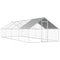 vidaXL - Durable Outdoor Chicken Cage, Spacious Aviary, Galvanised Steel Frame with Polyethylene Roof, Lockable Gate - Silver Frame and Grey Roof 2.75x8x1.92 m