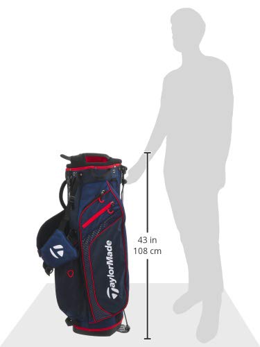 Taylormade N78451 Men's Carry Light, 4-Way Stand Bag, Navy/Red