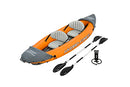 Bestway | Hydro-Force Rapid X2 Kayak| Inflatable Boat Set with Hand Pump, Paddles, Seats, Fins and Storage Bag | Two Seater