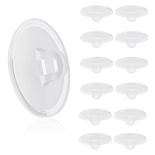 Prasacco 50 Pieces Self Adhesive Ceiling Hooks, Heavy Duty Wall Hooks Clear Small Plastic Hooks No Drilling Transparent Round Sticky Hooks for Livingroom Hanging Suspended Decoration Hold 20mm