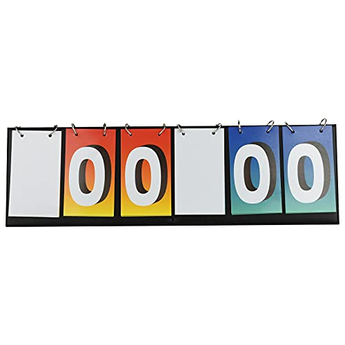 Cosmos Portable Table Top Flip Scoreboard Score Keeper Score Flipper for Basketball Football Soccer Baseball Hockey Multi-Sports Competition, 6 Number Cardboards