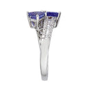 Gin and Grace 10K White Gold Mozambique Genuine Tanzanite Ring with Diamonds for women | Ethically, authentically & organically sourced (Trillion-cut) shaped Tanzanite hand-crafted jewelry for her