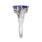 Gin and Grace 10K White Gold Mozambique Genuine Tanzanite Ring with Diamonds for women | Ethically, authentically & organically sourced (Trillion-cut) shaped Tanzanite hand-crafted jewelry for her