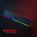 Redragon GS560 Adiemus RGB Desktop Soundbar, 2.0 Channel Computer Speaker with Dynamic Lighting Bar Audio-Light Sync/Display, Touch-Control Backlit with Volume Knob, USB Powered w/ 3.5mm Cable