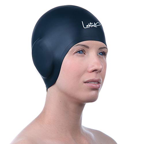 Swim Caps Ear Protection 3D - Swimming Cap for Women Men - Silicone Swim  Cap Waterproof - Fits Long Hair & Short - Adult Swim Cap - Youth Swim Cap 
