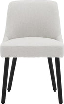 MINCETA Dining Chair,Morden Wood Leg Upholstered Kitchen Chair Set of 2,Performance Fabric in Beige Gray