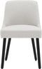 MINCETA Dining Chair,Morden Wood Leg Upholstered Kitchen Chair Set of 2,Performance Fabric in Beige Gray