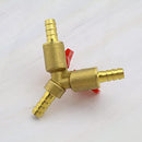 5/16Inch/8mm Y Shut Off Ball Valve Brass Hose Fitting Splitter Y 3 Way Pipe Connector Adapter for Oil Fuel Water