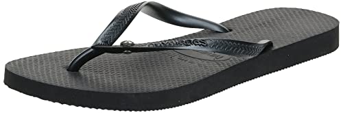 Havaianas Women's Slim Crystal Glamour Sw Flip Flop Sandal, Black, 7 Women/6 Men