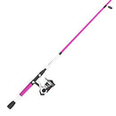 Zebco Roam Spinning Reel and 2-Piece Fishing Rod Combo, Durable Fiberglass Rod with ComfortGrip Handle, Right or Left-Hand Interchangeable Retrieve, Pink